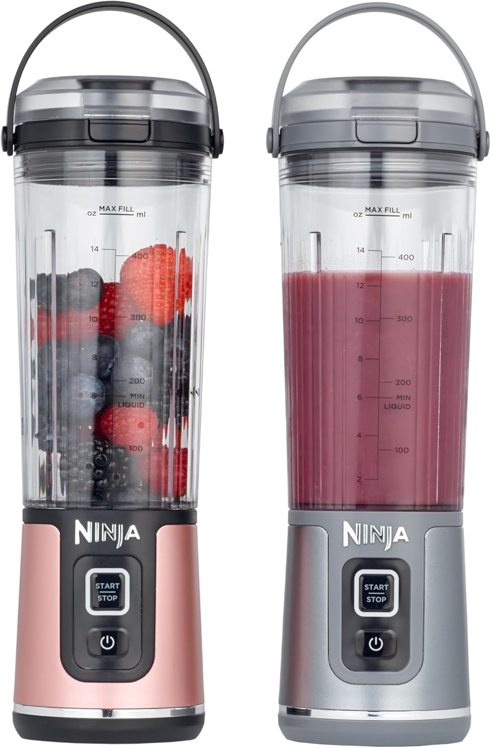 Ninja Blast 530ml Wireless Mini Mixer, 2-Pack, Leak-Proof Lid, Crushes Ice & Frozen Fruit