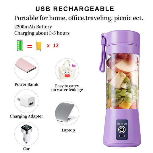 COKUNST 380ml Portable USB Smoothie Mixer, 6 Blades