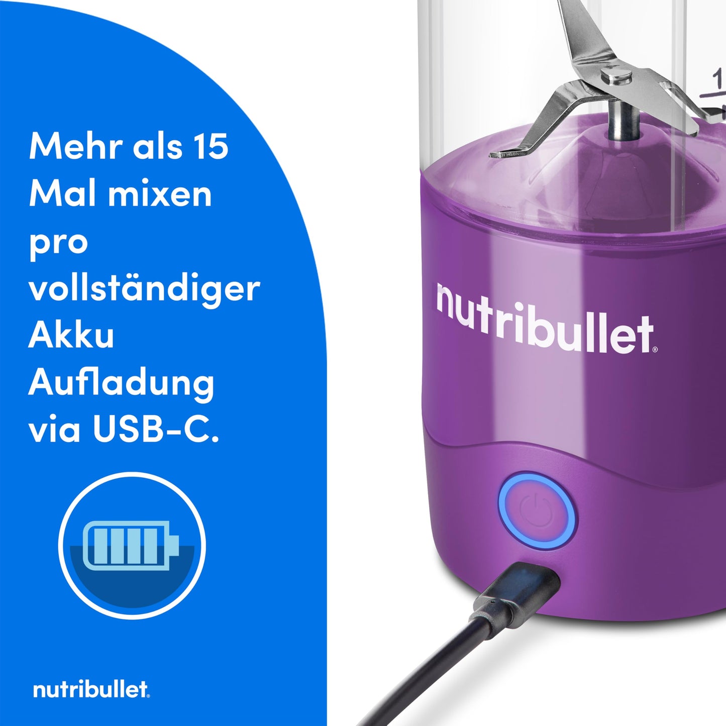 Nutribullet 475ml Portable Smoothie Maker, Wireless, Crushes Ice & Fruit