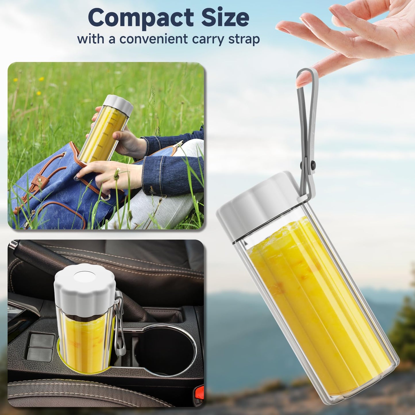 COKUNST 500ml Portable Smoothie Maker, 22000 RPM with 6 Blades