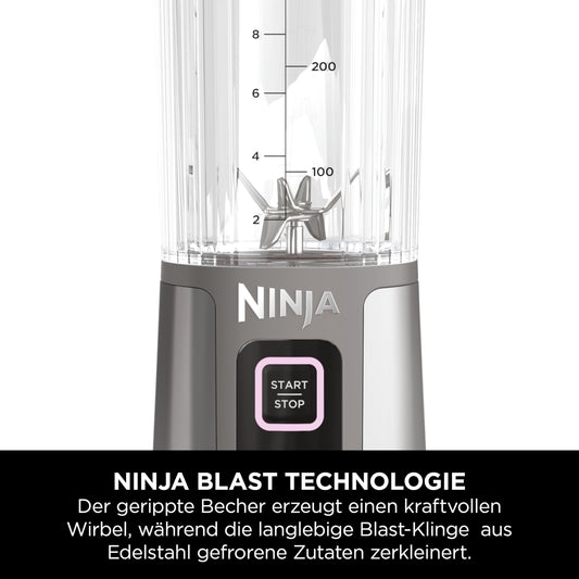 Ninja Blast 530ml Wireless Mini Mixer, 2-Pack, Leak-Proof Lid, Crushes Ice & Frozen Fruit