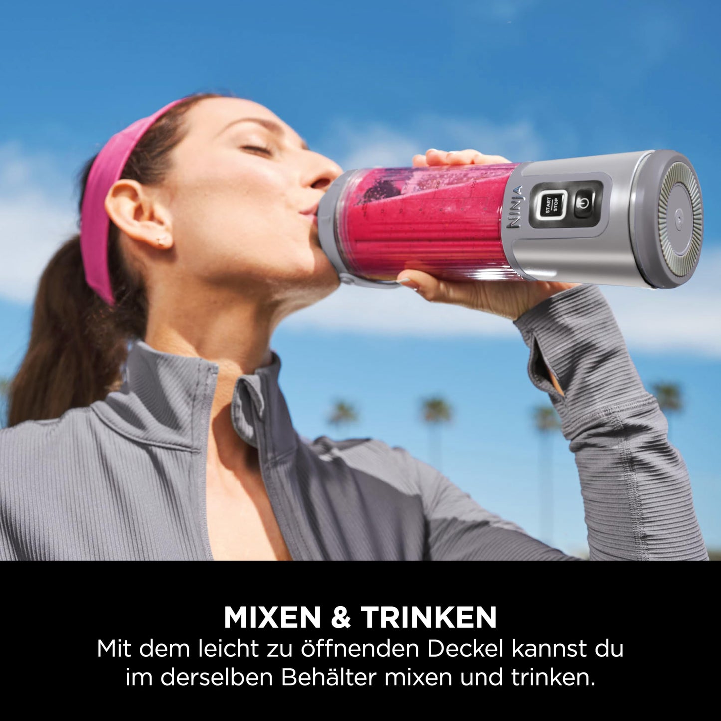 Ninja Blast 530ml Wireless Mini Mixer, 2-Pack, Leak-Proof Lid, Crushes Ice & Frozen Fruit